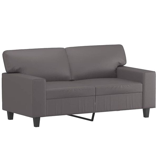vidaXL 2-osobowa sofa, szary, 120 cm, sztuczna sk&oacute;ra