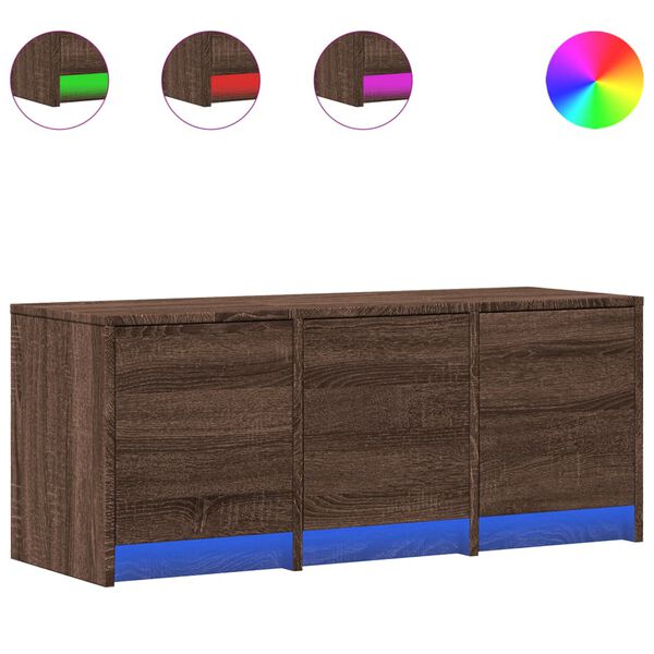 vidaXL Szafka TV z LED, brązowy dąb, 97x34x40 cm