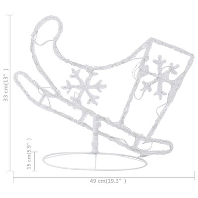 vidaXL Świąteczne, lecące renifery z saniami, akryl, 260x21x87 cm