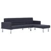 vidaXL Sofa w kształcie litery L z funkcją spania Ciemnoszary poliester