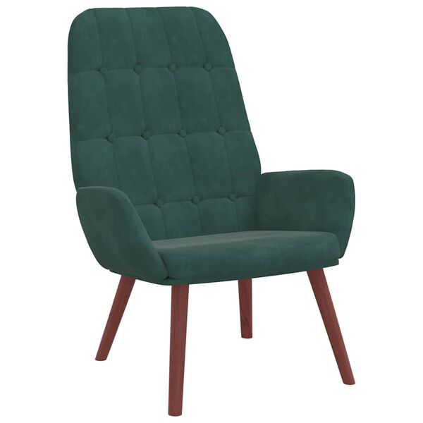 vidaXL Fotel, ciemnozielony, obity aksamitem