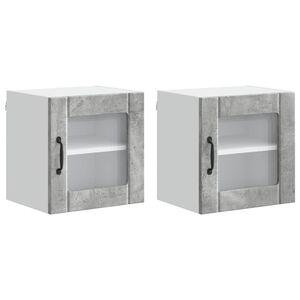 vidaXL Szafka szklana na ścianę Lucca 2 pcs Betonowy szary