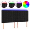 vidaXL Zagł&oacute;wek do ł&oacute;żka z LED, czarny, 160x5x118/128 cm, aksamit