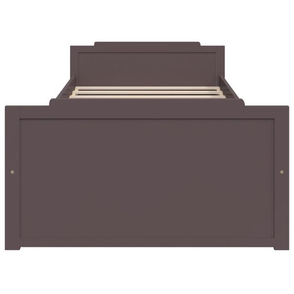 vidaXL Rama ł&oacute;żka z szufladami, ciemny brąz, sosnowa, 90 x 200 cm