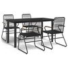 vidaXL 5-częściowy zestaw mebli ogrodowych, czarny, rattan PVC