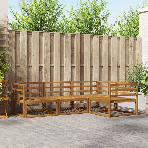 vidaXL Zestaw sof na zewnątrz 4 pcs Naturalny Lite Drewno Akacji