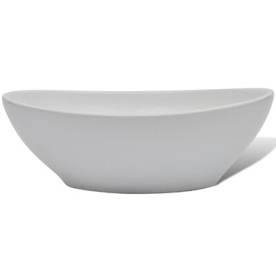 vidaXL Umywalka ceramiczna, 40 x 33 cm, owalna, biała