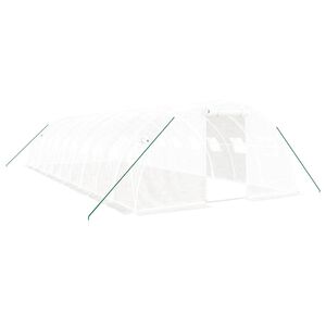 vidaXL Szklarnia ze stalową ramą, biała, 40 m&sup2;, 10x4x2 m