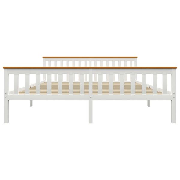 vidaXL Rama ł&oacute;żka z 2 szufladami, biała, drewno sosnowe, 180 x 200 cm