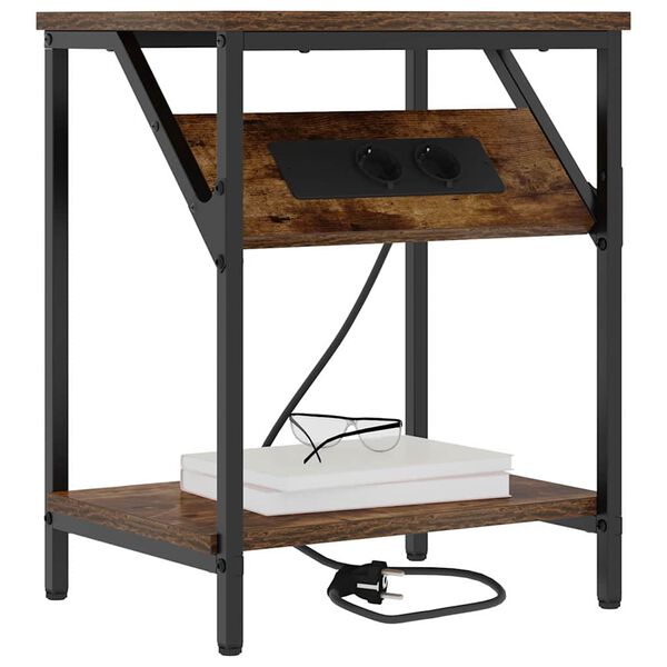 vidaXL Szafka Nocna Dąb wędzony 38 x 30 x 48 cm