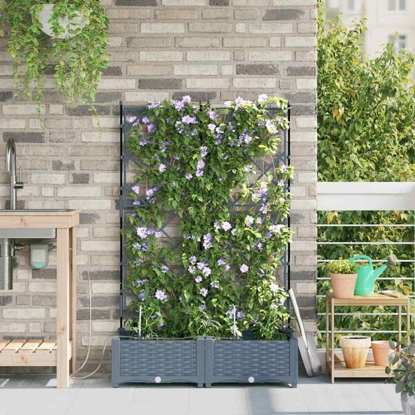 vidaXL Doniczka ogrodowa 2 pcs Jasnoszary Stal