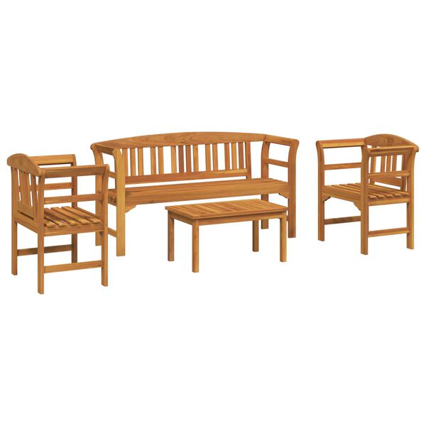 vidaXL Zestaw lounge R&oacute;ża ogrodowa 4 pcs Naturalny Lite Drewno Akacji