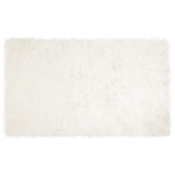 vidaXL Sztuczny Dywan Sk&oacute;rzany Tafalla Biały 100 x 200 cm Poliester