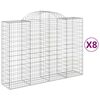 vidaXL Kosze gabionowe, 8 szt, 200x50x140/160 cm, galwanizowane żelazo