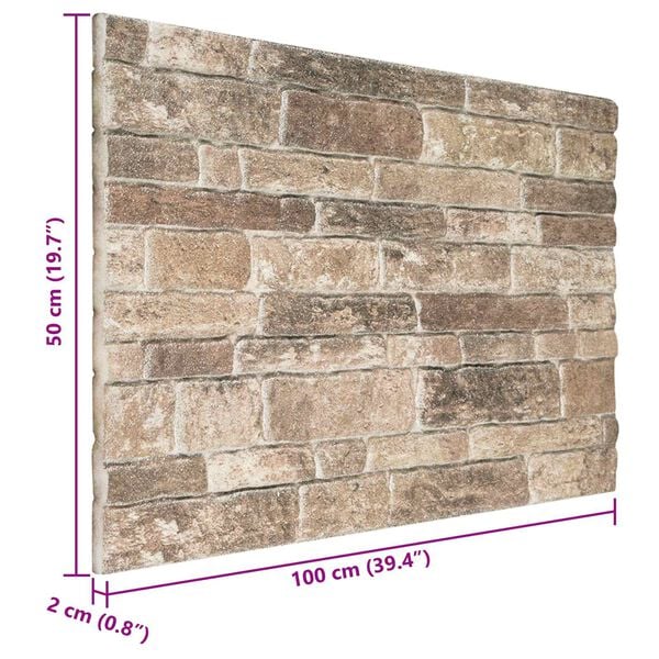 vidaXL Panele ścienne 10 pcs Wielokolorowe 100 x 50 cm Pianka EPS