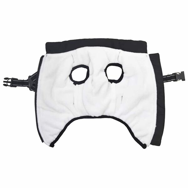 vidaXL Płaszcz dla psa z szelkami, wodoodporny, czarny, L40