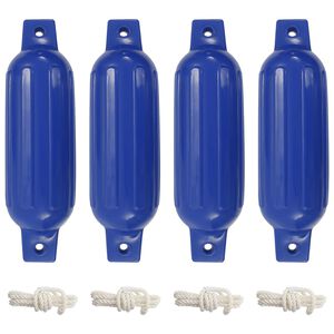 vidaXL Odbojnice do łodzi, 4 szt., niebieskie, &Oslash; 11x40 cm, PVC