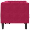 vidaXL Sofa Chesterfield z wałkami, dwuosobowa, bordowa, aksamit