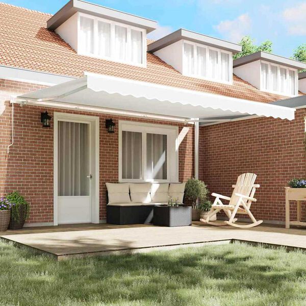 vidaXL Markiza Biały 4,5 &times; 3,5 m Poliester i metal