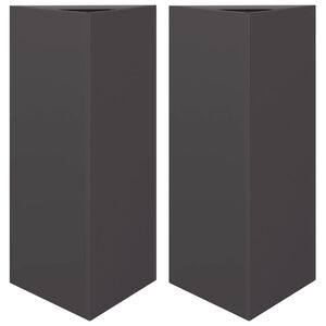 vidaXL Donice ogrodowe, 2 szt., czarne, tr&oacute;jkątne, 40x34,5x75 cm, stal