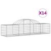 vidaXL Kosze gabionowe, 14 szt, 200x50x40/60 cm, galwanizowane żelazo
