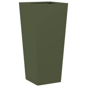 vidaXL Donica ogrodowa, oliwkowozielona, 35x35x75 cm, stalowa