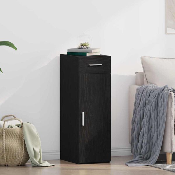 vidaXL Bufet z szufladą Czarny Dąb 30 x 42,5 x 93 cm