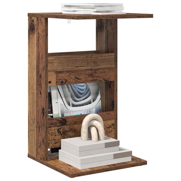 vidaXL Stolik boczny Stare drewno 40 x 35 x 60,5 cm