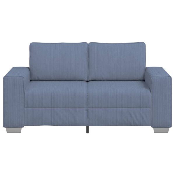 vidaXL Sofa dwuosobowa niebieska 160x77x82 cm tkanina sztruksowa