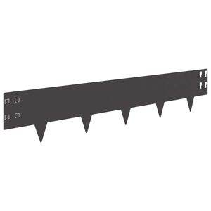 vidaXL Krawężnik do trawnika 10 szt. 100 x 20 cm Stal Czarny
