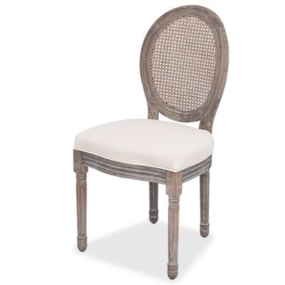 vidaXL Krzesła stołowe, 6 szt., kremowe, tkanina