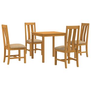 vidaXL Zestaw do jadalni 5 szt. Beżowy Dąb lite