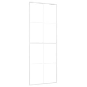 vidaXL Drzwi przesuwne, matowe szkło ESG i aluminium, 76x205 cm, białe