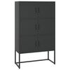 vidaXL Szafka, czarna, 80x35x135 cm, stal