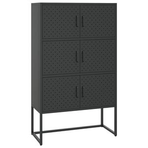 vidaXL Szafka, czarna, 80x35x135 cm, stal