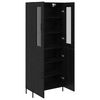 vidaXL Highboard Czarny Dąb 69,5 x 34 x 180 cm Materiał drewnopochodny
