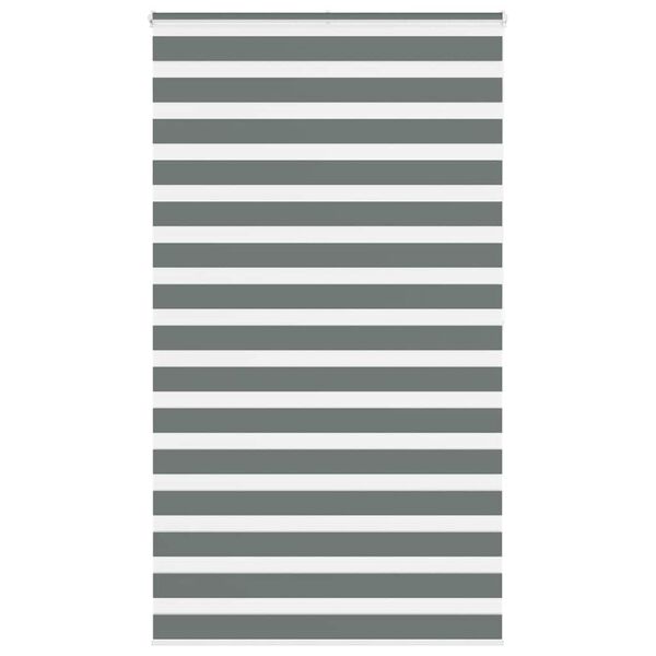 vidaXL Roleta zebra, ciemnoszara, szerokość tkaniny 120,9cm, poliester