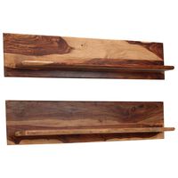 vidaXL Półki ścienne, 2 szt., 118 x 26 x 20 cm, lite drewno sheesham