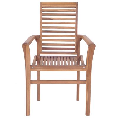 vidaXL Krzesła stołowe z kremowymi poduszkami, 6 szt., drewno tekowe