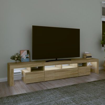 vidaXL Szafka pod TV z oświetleniem LED, dąb sonoma, 230x36,5x40 cm