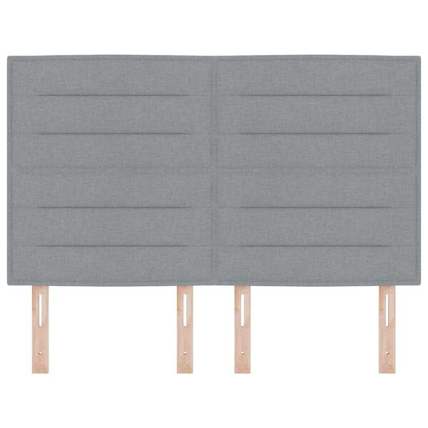 vidaXL Zagł&oacute;wek Z zagł&oacute;wkiem Jasnoszary 160 cm Sk&oacute;ra ekologiczna