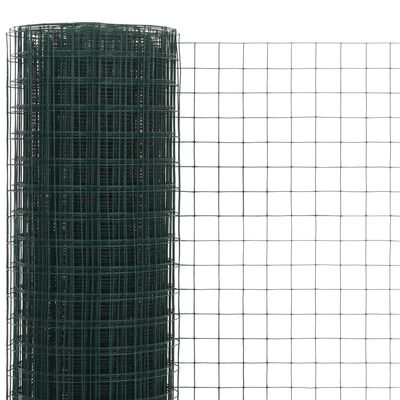 vidaXL Ogrodzenie z siatki, stal i PVC, 10x0,5 m, zielone