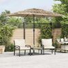 vidaXL Parasol ogrodowy z LED, stalowy słupek, brązowy, 248x248x248 cm
