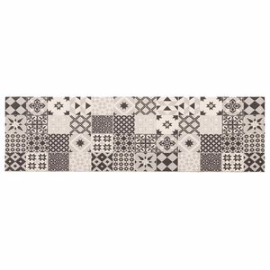 vidaXL Dywan kuchenny szara mozaika 150 x 45 cm 100% poliamid