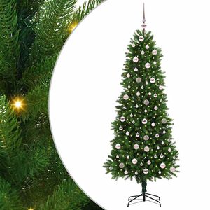 vidaXL Choinka z 300 diodami LED z podstawą Zielony 240 cm PE