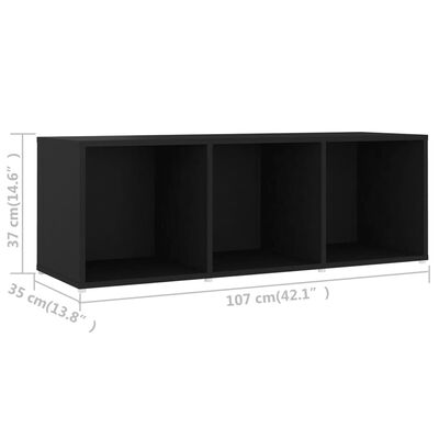 vidaXL Szafka pod TV, czarna, 107x35x37 cm, płyta wiórowa