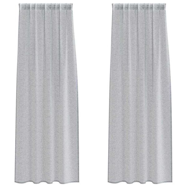 vidaXL Firany Voile 2 pcs Ciemnoszary 225 x 140 cm Poliester
