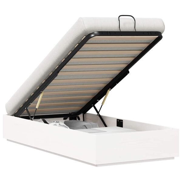 vidaXL Ł&oacute;żko otomanowe Biały 80 x 200 cm Lite drewno sosnowe