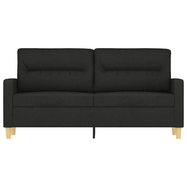 vidaXL Sofa 2-osobowa, czarna, 140 cm, tapicerowana tkaniną