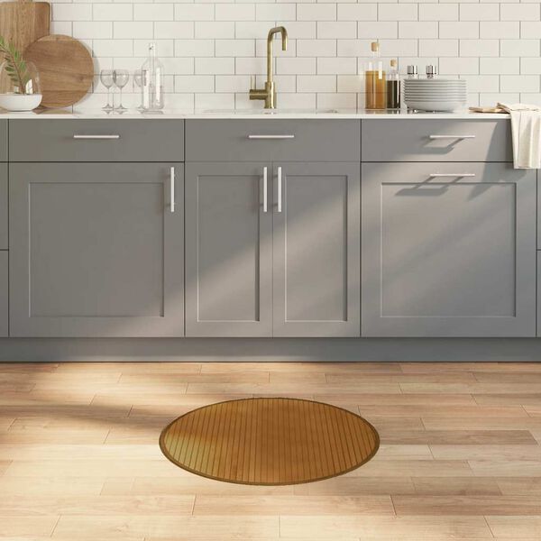 vidaXL Dywan okrągły, brązowy, 60 cm, bambusowy